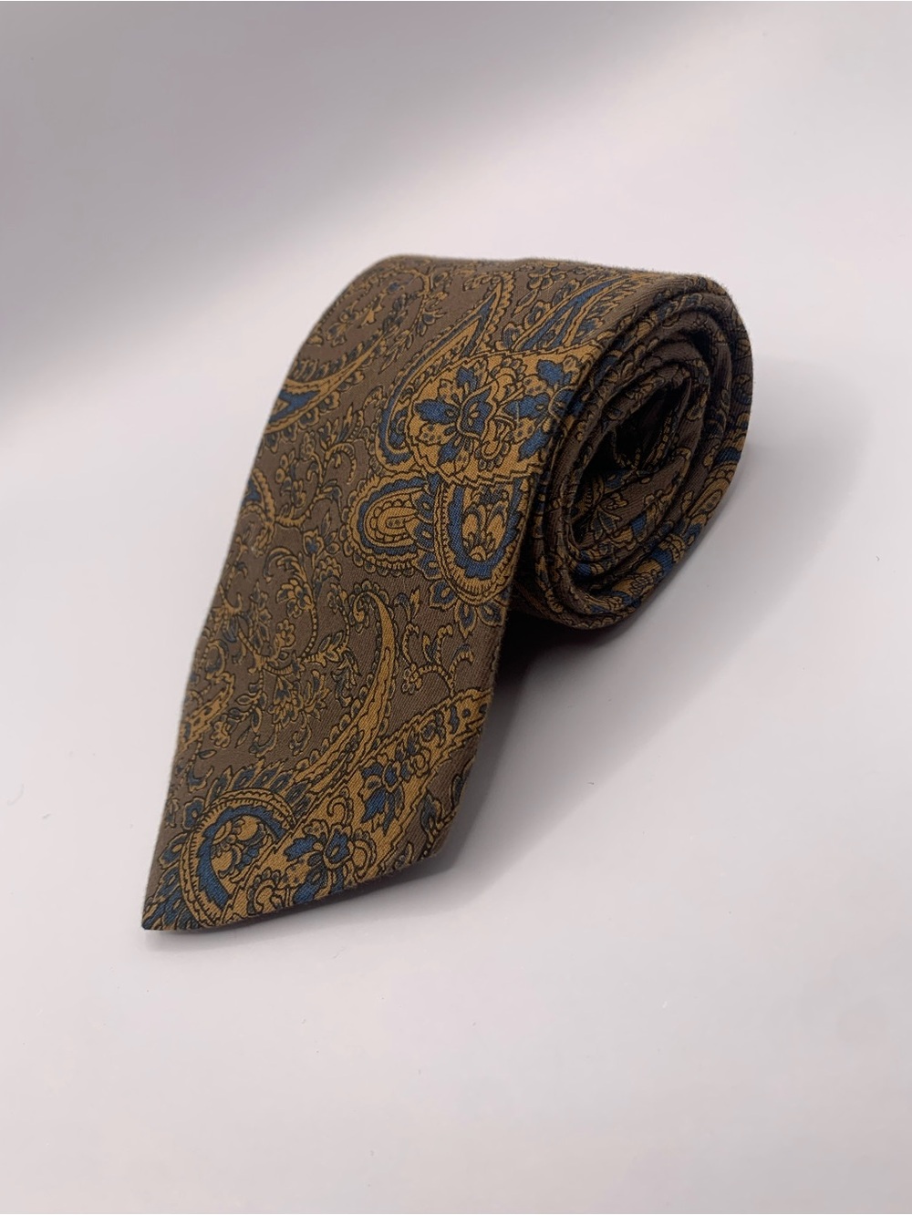 Boston Traders Brown Paisley Tie with Blue Accents 0107 business or interview